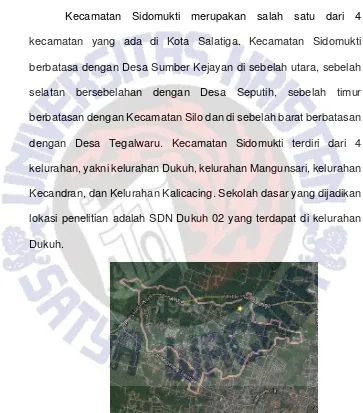 Gambar 4.1 Peta Kelurahan Dukuh, Kecamatan Sidomukti (Arsip  