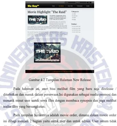 Gambar 4.2 Tampilan Halaman New Release 