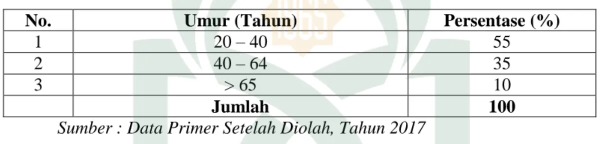 Tabel 4.6 Responden Berdasarkan Kelompok Umur 