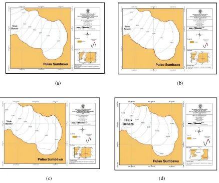 Gambar 6. Peta Co-range Pasut kondisi Pasang di Teluk Benete Bulan April 2011 