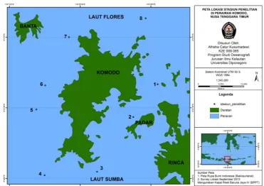 Gambar 1. Peta Lokasi Penelitian Pulau Komodo 