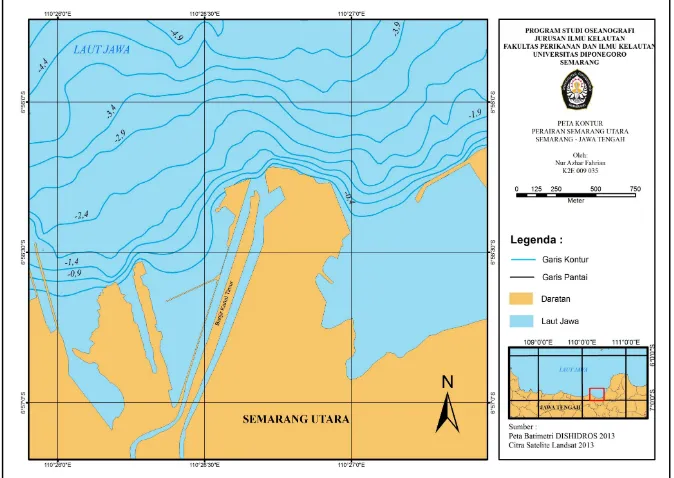 Gambar 3. Peta Pemeruman Perairan Semarang Utara. 