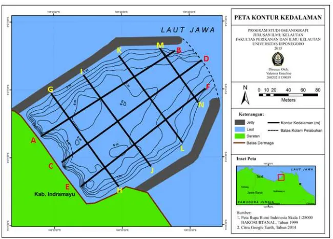 Gambar 4. Garis Penampang Melintang (Sumber: Pengolahan Data, 2015). 