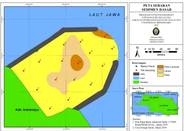Gambar 7. Sebaran Sedimen Dasar (Sumber: Hasil Pengolahan Data, 2015). 