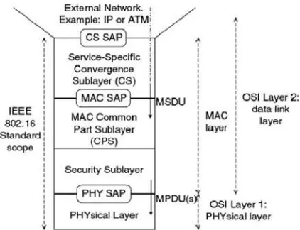 Gambar 2.3  Struktur lapis MAC WiMAX [2] 
