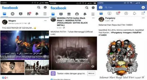 Gambar 8 Metalhead Indonesia menyebarkan informasi band metal Islami Indonesia menggunakan  video dan ilustrasi di Facebook