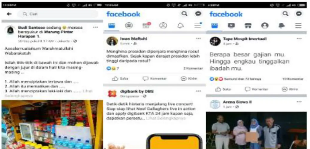 Gambar 4 Metalhead Indonesia mempraktikan visual keberagamaan dengan menggunakan jenis  komunikasi visual tulisan di Facebook