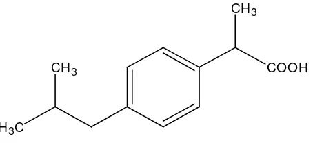 Gambar  1. Struktur Kimia Ibuprofen 