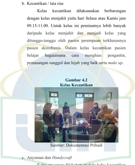 Gambar 4.2  Kelas Kecantikan 