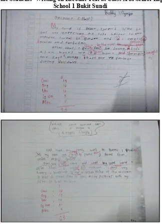 Figure 1.1 Some Students’ Writing Students’ Writing on Recount Text at Class X o
