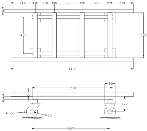 Gambar 4.1. Rancangan engine stand 