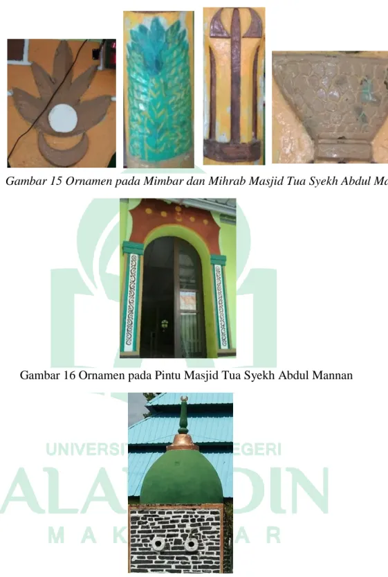 Gambar 15 Ornamen pada Mimbar dan Mihrab Masjid Tua Syekh Abdul Mannan 