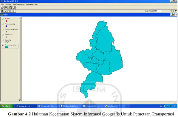 Gambar 4.2 Halaman Kecamatan Sistem Informasi Geografis Untuk Pemetaan Transportasi  dan Pelayanan Publik di Kabupaten Kudus 
