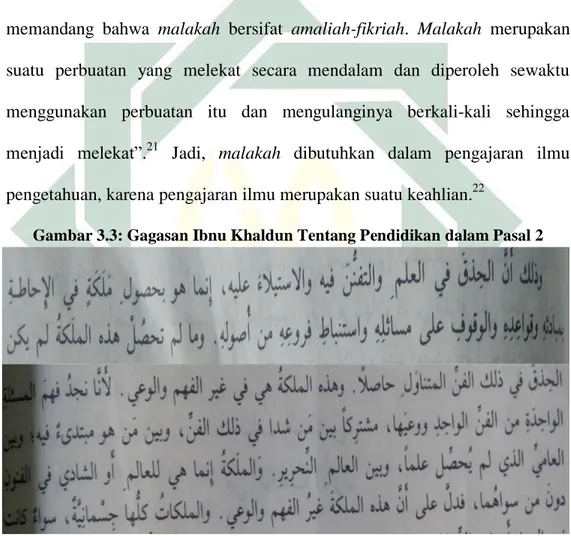 Gambar 3.3: Gagasan Ibnu Khaldun Tentang Pendidikan dalam Pasal 2 