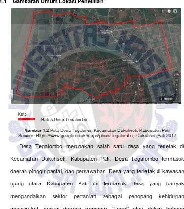 Gambar 1.2 Peta Desa Tegalomo, Kecamatan Dukuhseti, Kabupaten Pati 