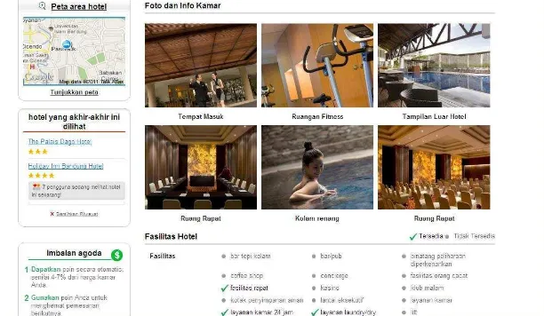 Gambar 4.6 Tampilan Fasilitas Hotel Yang Disediakan HSB 