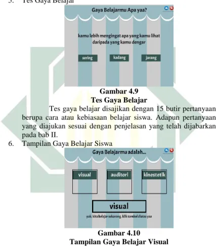 Gambar 4.9  Tes Gaya Belajar 