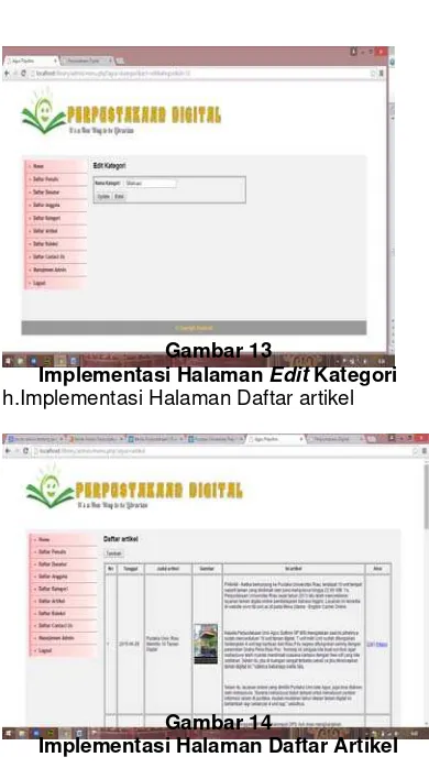 Gambar 13  Implementasi Halaman Edit Kategori 