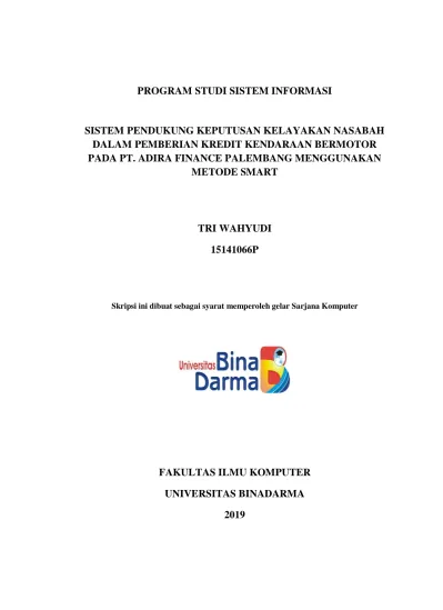 PROGRAM STUDI SISTEM INFORMASI