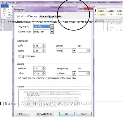 Gambar 2. Tool Margin yang Akan Diatur