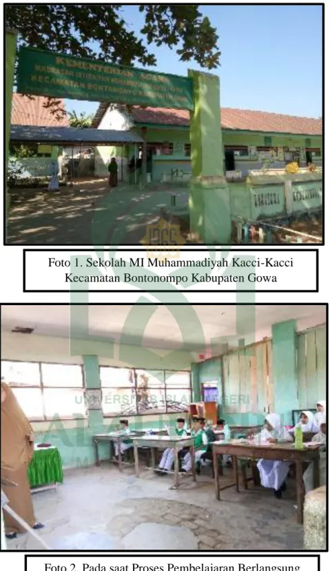 Foto 2. Pada saat Proses Pembelajaran Berlangsung Foto 1. Sekolah MI Muhammadiyah Kacci-Kacci 