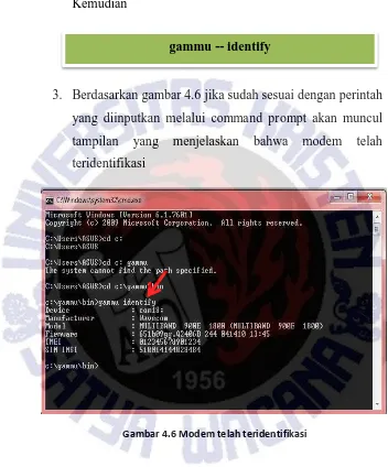 Gambar 4.6 Modem telah teridentifikasi 