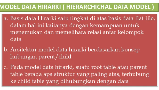 table berada apa struktur yang paling atas, terhubungke child table yang dihubungkan dengan data
