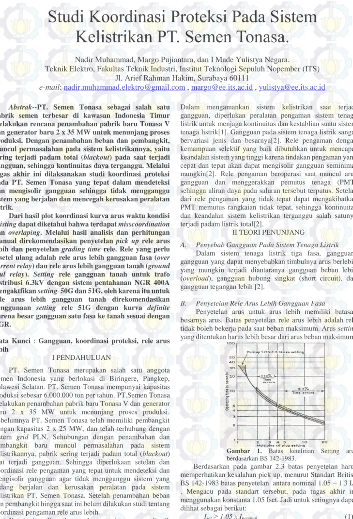 Gambar  1.  Batas  ketelitian  Setting  arus  berdasarkan BS 142-1983. 