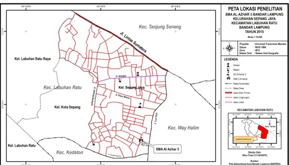 Gambar 1. Peta Lokasi SMA Al-Azhar 3 Bandar Lampung 