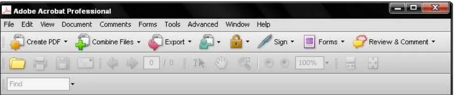 Gambar‐9: Menu Utama Program Adobe Acrobat 8 Pro.