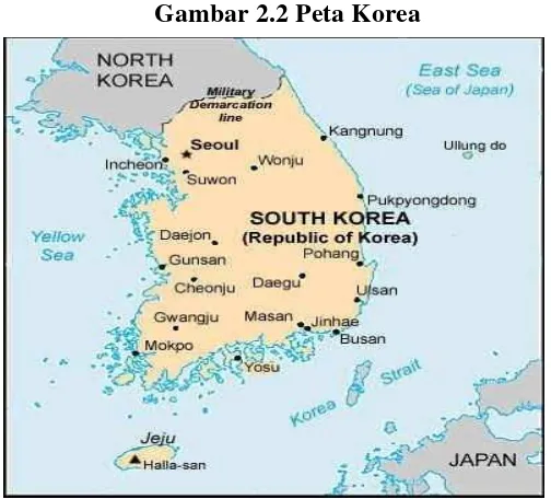 Gambar 2.2 Peta Korea 