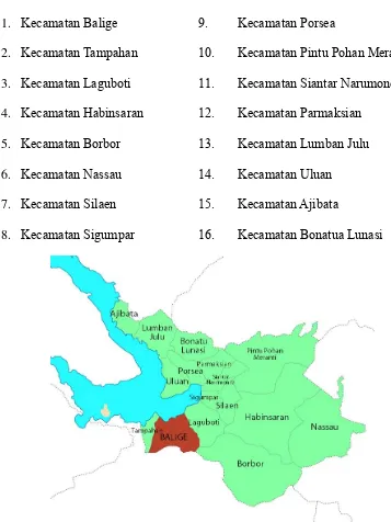 Gambar 2.7. Peta Kabupaten Toba Samosir 