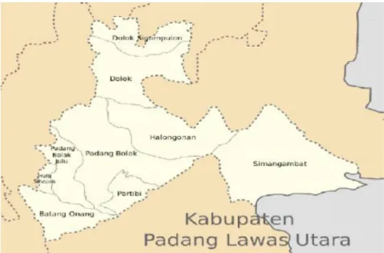 Gambar 2.2 Peta Lokasi Kabupaten Padang Lawas Utara 