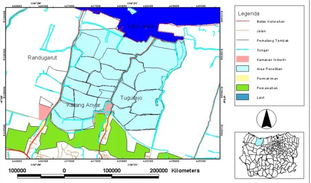 Gambar 1. Peta lokasi penelitian di Wilayah Tapak Tugurejo Semarang  Prosedur 