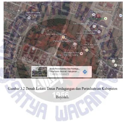 Gambar 3.2 Denah Lokasi Dinas Perdagangan dan Perindustrian Kabupaten 