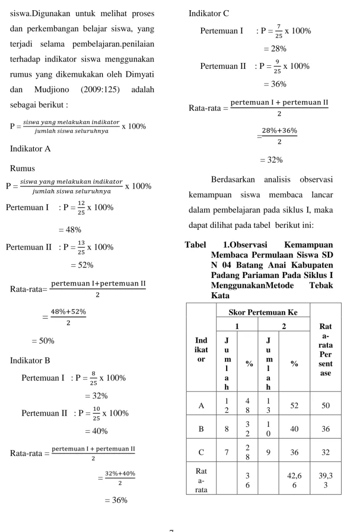 Tabel  1.Observasi  Kemampuan 