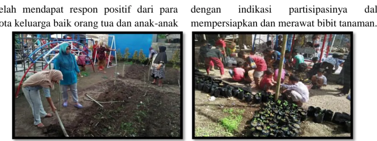 Gambar 4. Kegiatan Penyiapan Lahan &amp; Bibit Tanaman untuk Apotik Keluarga. 