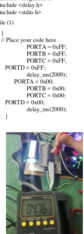 Gambar 21. Pengujian Mikrokontroler ATMega8535 