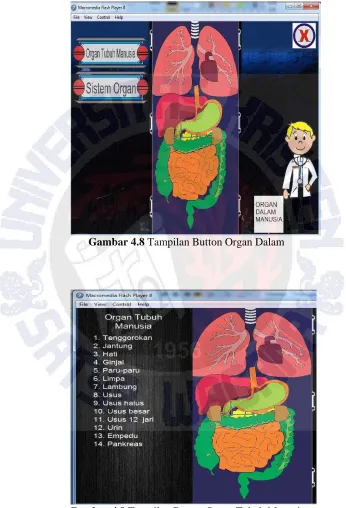 Gambar 4.9 Tampilan Button Organ Tubuh Manusia 