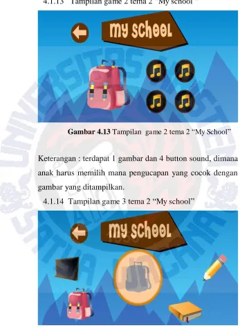 Gambar 4.13 Tampilan  game 2 tema 2 “My School” 