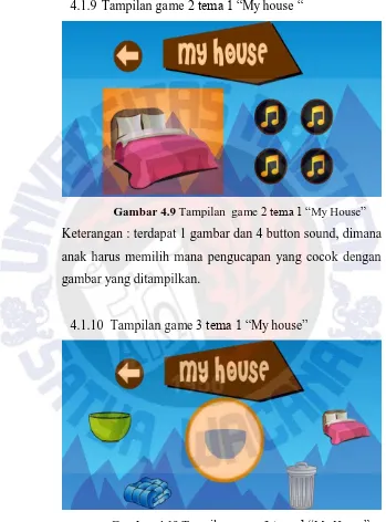 Gambar 4.10 Tampilan  game 3 tema 1 “My House” 