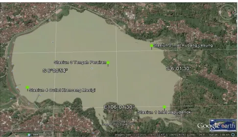 Gambar 1. Lokasi pengambilan sampel air  Fig. 1. The location of water sampling 