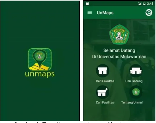 Gambar 7.  Tampilan submenu tentang unmul dan fakultas  