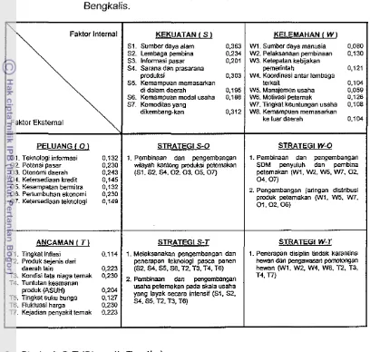 Tabel 24. Alternatif Strategi Pengembangan Peternakan di Kabupaten 
