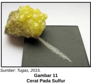Gambar 11 Cerat Pada Sulfur 4. Kekerasan