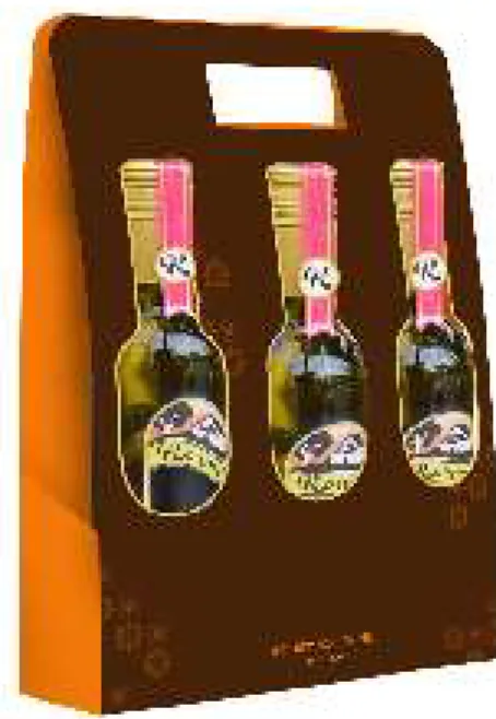 Gambar 22. Desain gift/carrier pack minuman  anggur Karmel 