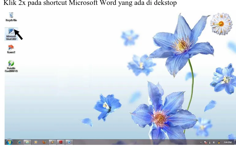 Gambar 1.2 Menjalankan Microsoft Word melalui Menu Run 