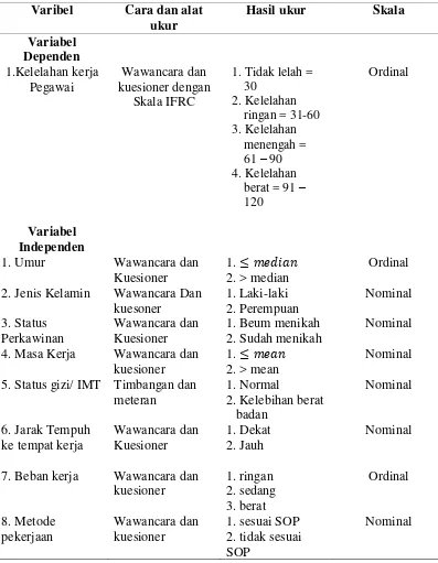 Tabel 3.1 Tabel Pegukuran Variabel Penelitian 