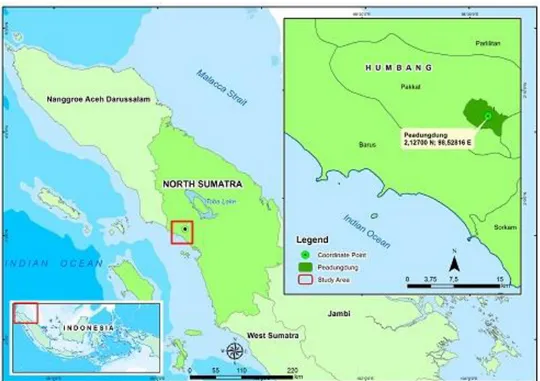Gambar 1. Lokasi Penelitian di Desa Peadundung Kabupaten Humbang, Sumatera Utara, Indonesia.