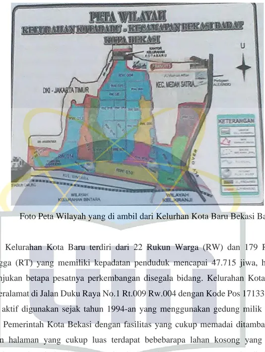 Foto Peta Wilayah yang di ambil dari Kelurhan Kota Baru Bekasi Barat 